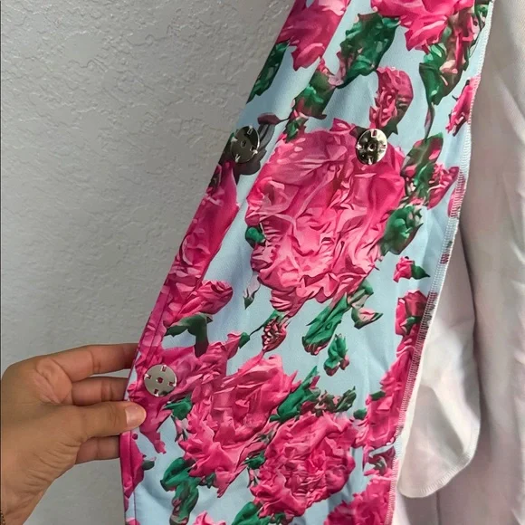 Floral pink rose  Long Coat (3D looking print - Picture 5 of 8